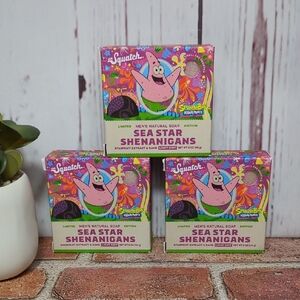 Dr Squatch SEA STAR SHENANIGANS Patrick SpongeBob Ltd. Edition Bar 5 oz. 3‎ PACK